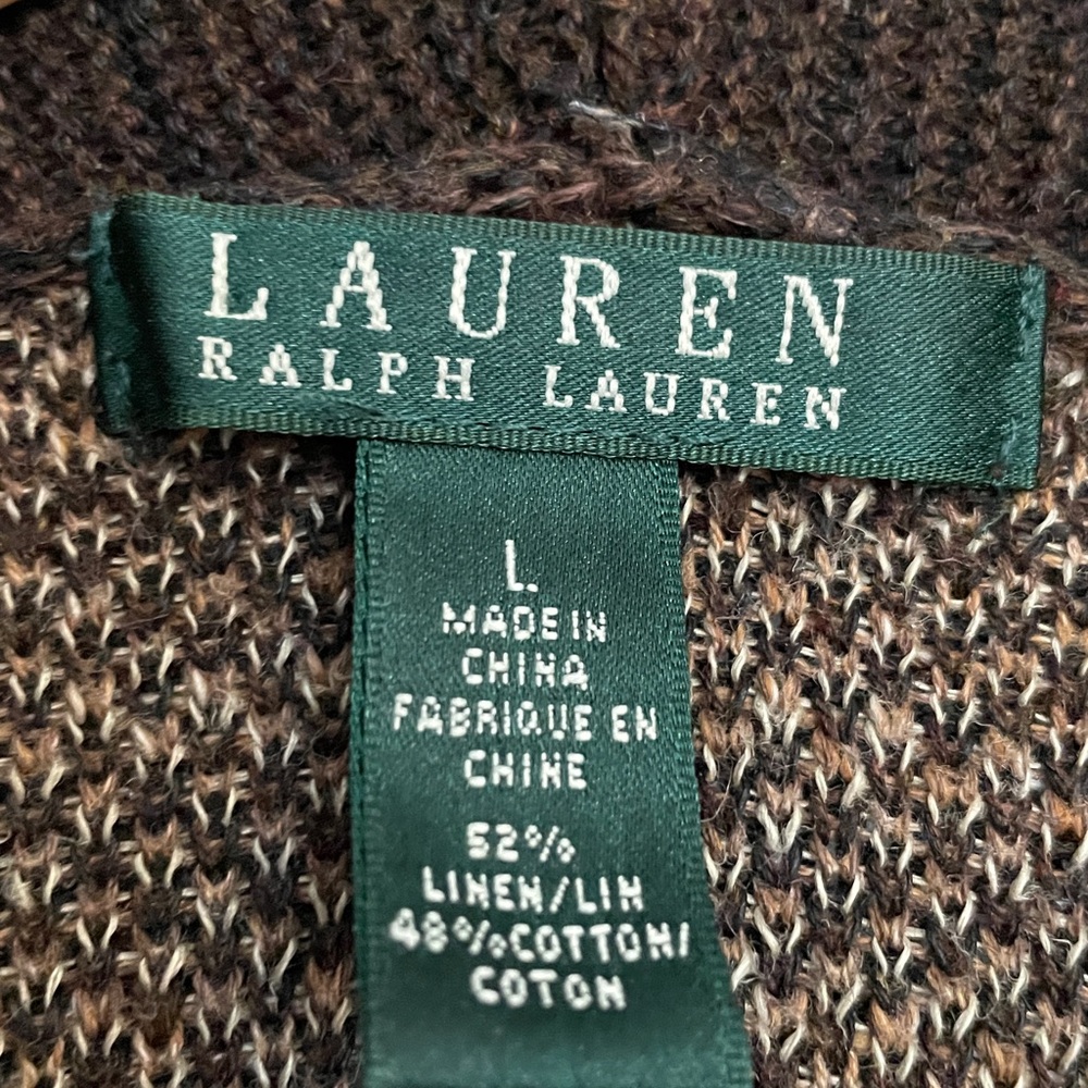 Lauren Ralph Lauren cotton linen shawl collar cardigan - size L - Picture 6 of 7